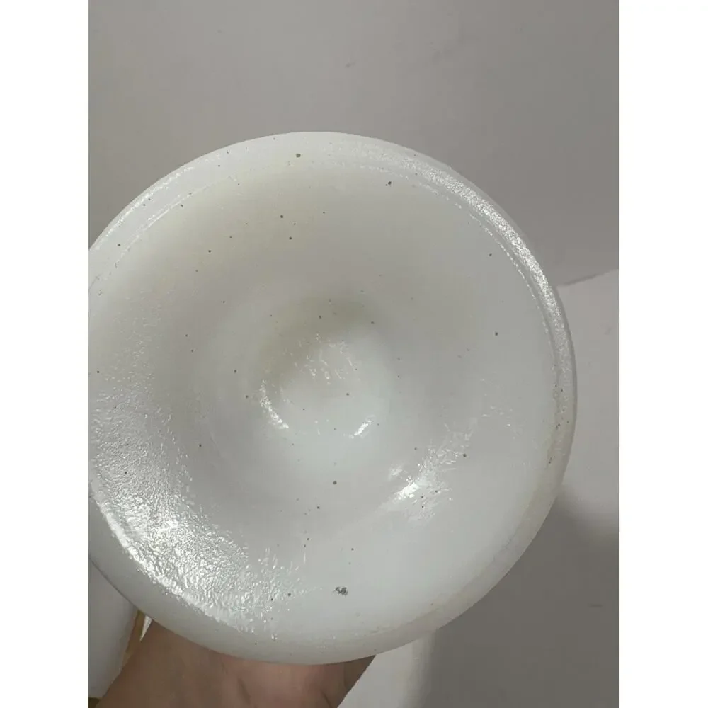 Vintage Anchor Hocking Milk Glass‎ Vase Hobnail Ladder Fluted Rim 9-1/2”